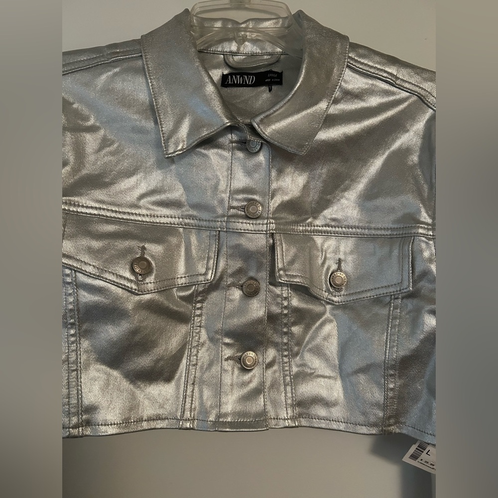 Silver Cropped Jacket - Picture 2 of 4
